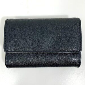 SAFE KEEPER Black Pebbled Trifold Wallet L Zip Snap CC ID Coin Bill Slots